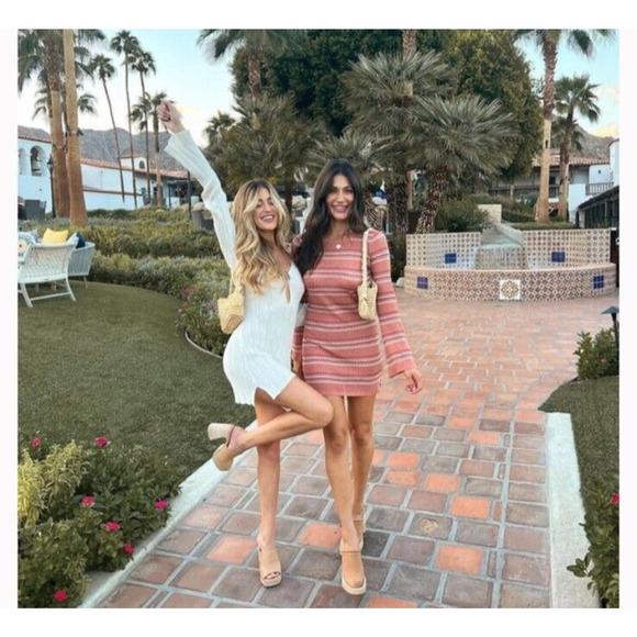 NEW L SPACE Revolve Waloma Mini Tunic Dress Swimsuit Cover Up Shimmer Large $165 - Picture 3 of 10